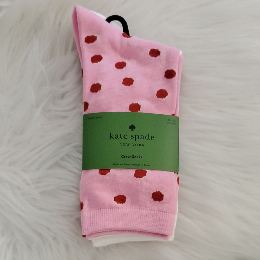 Kate Spade Crew Socks Set Of 3 NWT Size 4-10